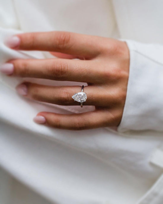 Pear Cut Moissanite Engagement Ring