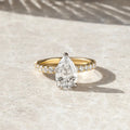 2 Ct Elongated Pear Cut Moissanite Engagement Ring