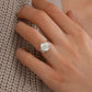 3.30 Ct Oval Cut & Half Moon Moissanite Engagement Ring