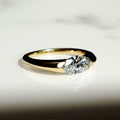 Bezel Set 1 Ct Marquise Cut Moissanite Engagement Ring