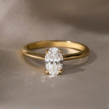 1 Ct Oval Cut Moissanite Engagement Ring, Elongated Oval