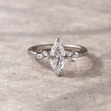 2 Ct Marquise Cut Moissanite Engagement Ring