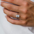 3 Ct Emerald Cut Moissanite Engagement Ring