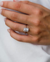 3 Ct Emerald Cut Moissanite Engagement Ring