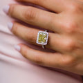 3.80 Ct Canary Yellow Radiant Cut Moissanite  Ring