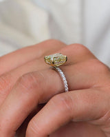 3.30 Ct Canary Yellow Radiant Cut Moissanite Engagement Ring