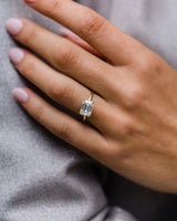 3.50 Ct Emerald Cut Moissanite Engagement Ring