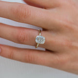 Bezel Set 2.50 Ct Cushion Cut Moissanite Ring