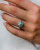 4 Ct Round Cut Blue Green Moissanite Ring