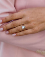3.80 Ct Emerald Cut Moissanite Engagement Ring