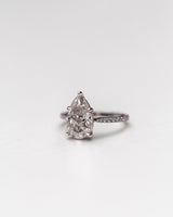4.10 Ct Pear Cut Moissanite Engagement Ring