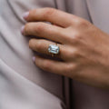 Bezel Set 5.30 Ct Emerald Cut Moissanite Ring