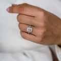 2 Ct Radiant Cut Moissanite Halo Ring