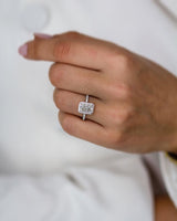 2 Ct Radiant Cut Moissanite Halo Ring
