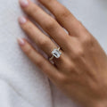 3.80 Ct Hidden Halo Emerald Cut Moissanite Ring