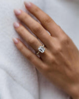 3.80 Ct Hidden Halo Emerald Cut Moissanite Ring