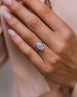 Bezel Set 2.90 Ct Oval Cut Moissanite Engagement Ring