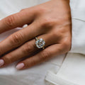 6.50 Ct Emerald Cut Moissanite Engagement Ring
