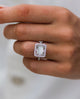 3.80 Ct Radiant Cut Moissanite Engagement Ring