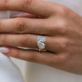 Toi Et Moi 4.25 Ct Pear & Emerald Cut Moissanite  Ring