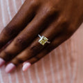3 Ct Canary Yellow Radiant Cut Moissanite Engagement Ring
