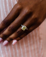 3 Ct Canary Yellow Radiant Cut Moissanite Engagement Ring