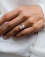 7.50 Ct Oval Cut Moissanite Engagement Ring