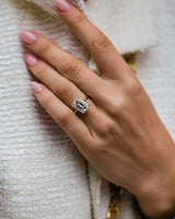 3 Ct Emerald Cut Moissanite Engagement Ring