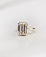 4.60 Ct Emerald Cut Moissanite Engagement Ring