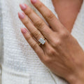 4.15 Ct Radiant Cut Halo Moissanite Ring