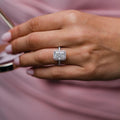 3.55 Ct Radiant Cut Halo Moissanite Ring