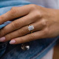 4.15 Ct Emerald Cut Moissanite Engagement Ring