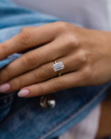 4.15 Ct Emerald Cut Moissanite Engagement Ring