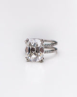 Old Mine 8.70 Ct Cushion Cut Moissanite Ring