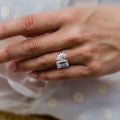 Toi Et Moi 5.90 Ct Pear & Emerald Cut Moissanite Engagement Ring