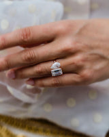 Toi Et Moi 5.90 Ct Pear & Emerald Cut Moissanite Engagement Ring