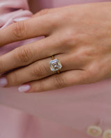 Old Mine 4.70 Ct Asscher Cut Moissanite Ring