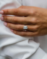 3 Ct Emerald Cut Moissanite Engagement Ring