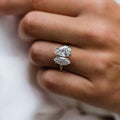 Toi Et Moi 3.74 Ct Pear & Marquise Cut Moissanite Engagement Ring