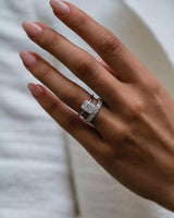 Double Band 2 Ct Radiant Cut Moissanite Ring