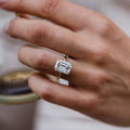4.60 Ct Emerald Cut Moissanite Engagement Ring