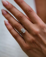 2.70 Ct Emerald Cut Moissanite Engagement Ring