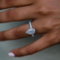 4.80 Ct Elongated Pear Cut Moissanite Ring