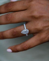 4.80 Ct Elongated Pear Cut Moissanite Ring