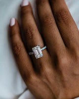 5.75 Ct Emerald Cut Moissanite Engagement Ring