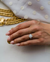 6.20 Ct Emerald Cut Moissanite Engagement Ring