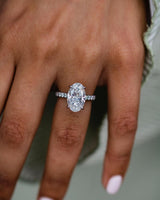 7.50 Ct Oval Cut Moissanite Engagement Ring
