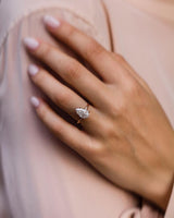 2.10 Ct Elongated Pear Cut Moissanite Ring