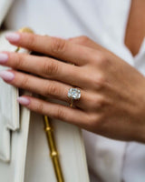 5.20 Ct Old Mine Cushion Cut Moissanite Ring