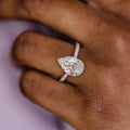 4.20 Ct Elongated Pear Cut Moissanite Ring